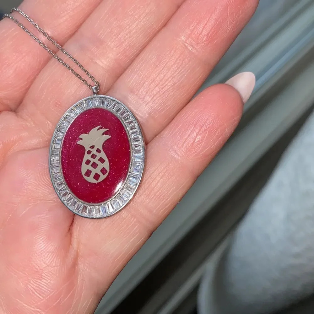 Sterling Silver necklace with pineapple pendant